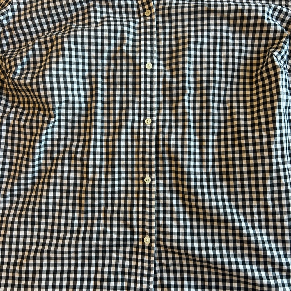 Lauren Ralph Lauren black and white checkered button-up shirt with pink - Picture 5 of 5